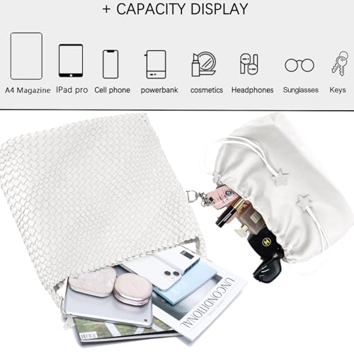 Image of Woven Tote Bag for Women, Shoulder Handbags, Beach Hobo, Handwoven Satchel Underarm Bag, Top-Handle Bag With Purses