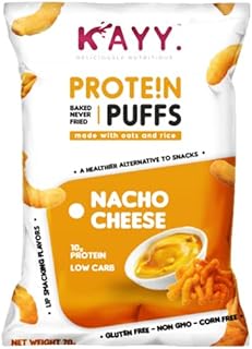 Kayy Protein Puffs, Nacho Cheese Flavor, 60g
