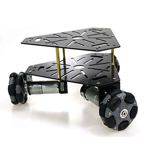 Szdoit 2023 Premium Omni Wheel Metal Robot Car Chassis For Arduino/Raspberry Pi, Ros Robot Platform With 3 Dc High Torque Encoder Motor And 58Mm Omnidirectional Wheel, Diy Rc Toy Kit #TOP5