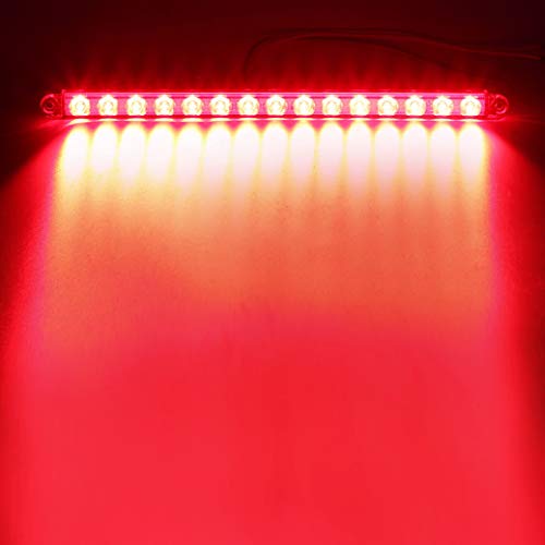 Image of Partsam 2Pcs 12 inch 15 LED Red Led Trailer Truck Identification Light Bar Waterproof Sealed Thin Stop /Turn /Tail ID Marker Third 3rd Brake Light Strip bar for Trucks Trailers RV Surface Mount