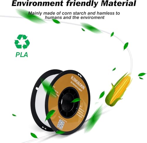 Image of Kingroon PLA 3D Printer Filament,10 Rolls, Dimensional Accuracy + /- 0.02 mm, 10kg Spool(22lbs), 1.75 mm,White
