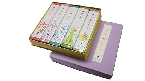 淡路梅薫堂のおしゃれお線香セット 精油のしずくピュア 14cm 五種類 プレゼント 贈り物 高級線香 お香 ヒーリング ギフト 天然香料 癒しグッズ いろいろ 花の線香 花線香 花の香り 御線香贈答用 5000 アソート 詰め合わせ #146fba