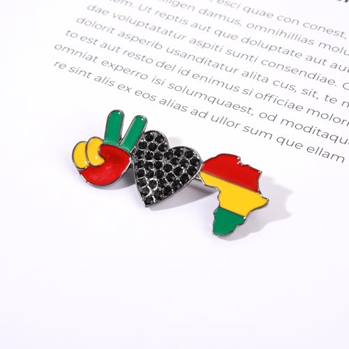 Image of African Brooches for Women Juneteenth Brooch Pins Enamel Black History Africa Map Brooches Black Queen Power Fist Lapel Pins Black History Month Juneteenth African Jewelry Accessories Outfits Party Favors Gifts
