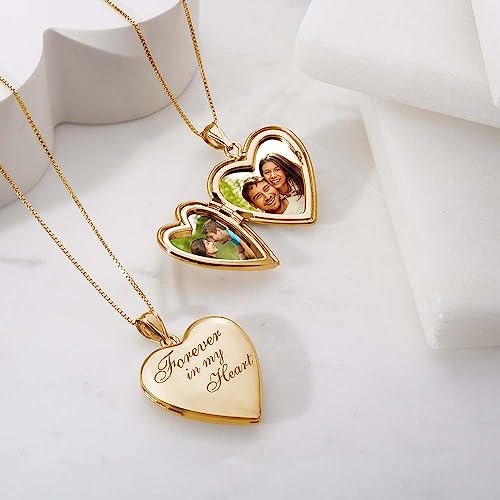 PicturesOnGold.com Forever In My Heart Locket Necklace for Women That Hold Pictures in Sterling Silver or Yellow Gold. - Image 4