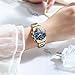 OLEVS Women Watch Blue Fashion Dress Female Watches Business Analog Quartz Ladies Watch Stainless Steel Waterproof Gift Watches for Women