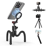 Ulanzi MT30 スマホ三脚 カメラ三脚 くねくね三脚 magsafeに対応 360°調整可能 フレキシブル三脚 自撮り棒 ミニ三脚 横も縦も撮影可 1/4ネジ穴付き 小型軽量 カメラ/iPhone/Android/GoProなど対応 自撮り/生放送/撮影録画/動画鑑賞に最適
