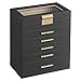 SONGMICS UJBC171B01 - Portagioie a 6 strati, colore: grafite nera e oro immagine