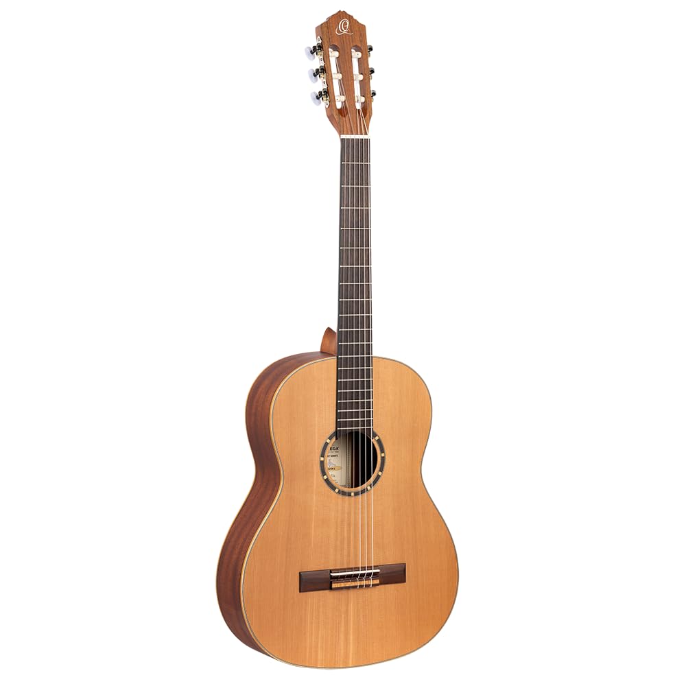 Ortega Guitars Chitarra Concerto per Mancini Slim Neck Full Size - Serie Family - include Gig Bag - mogano/top in cedro (R122SN-L)