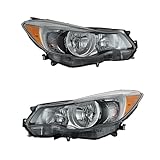 Partzer For 2012-2015 Subaru Impreza 2013-2016 XV Crosstrek Headlight Assembly Halogen Headlamp w/Clear Lens w/Bulbs Driver+Passenger Side Replacement SU2502140 SU2503140