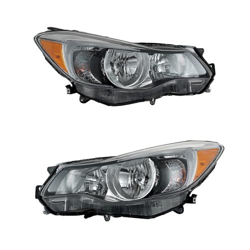 Partzer For 2012-2015 Subaru Impreza 2013-2016 XV Crosstrek Headlight Assembly Halogen Headlamp w/Clear Lens w/Bulbs Driver+Passenger Side Replacement SU2502140 SU2503140