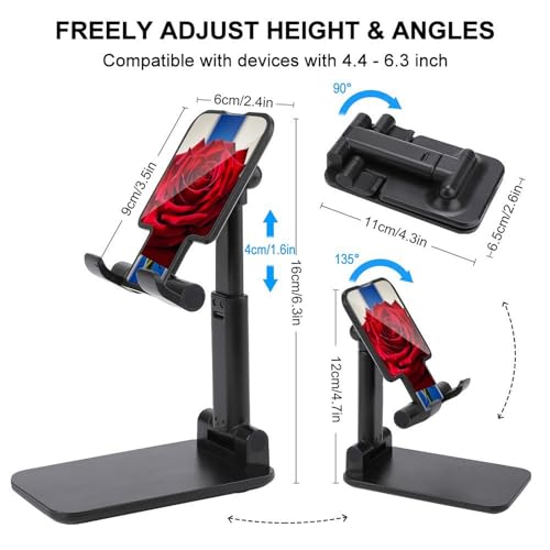 Support de téléphone portable pliable rose rouge réglable pour iPhone et Android - 2