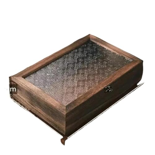 Organizador de collares de madera lisa con tapa, cajas multifunción con bisagras, caja para guardar joyas, caja para guardar artículos diversos para el hogar, caja de madera retro para guardar jo