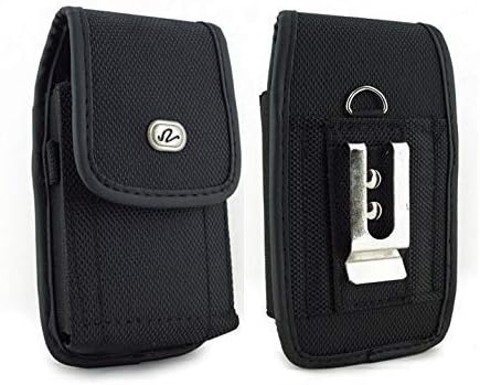 For New AT&T Samsung Galaxy S5 Active, a Large Oversize Vertical Smart Phone Case / Pouch / Holster w Metal Clip and Hook-and-Loop Fastener, Fits the Phone with Protective Cover