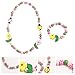 Kisangel 2 Unids Niñas Chunky Bubblegum Bead Collar Pulsera Conjunto Moda Niños...