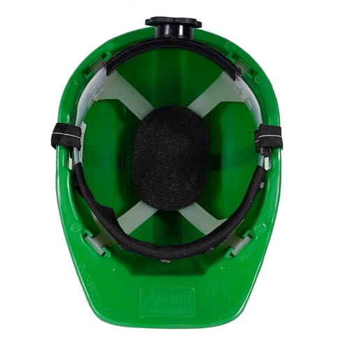 Image of Aktion AK H02 WHT Safety Helmets Rachet Type, Color: Green, Pack of 15, IS 2925:1984