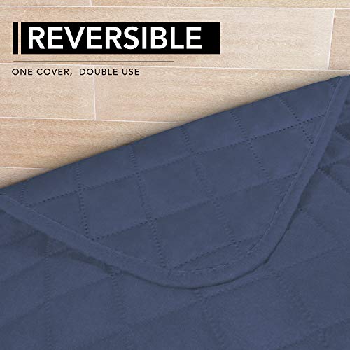 Image of Easy-Going Microfiber Sofa Slipcover L Shape Sectional Couch Cover 42X68 Inches Rectangular Chaise Lounge Cover Reversible Furniture Protector For Pets Kids Children Dog Cat(Darkblue /Darkblue)