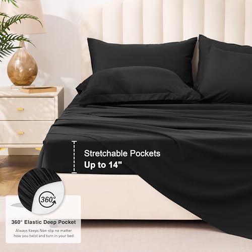 Love's cabin King Size Comforter Set Ash Black, 7 Pieces King Bed in a Bag, All Season Bedding Sets with 1 Comforter, 1 Flat Sheet, 1 Fitted Sheet, 2 Pillowcase and 2 Pillow Sham by Love's cabin - Used condition - Image 6