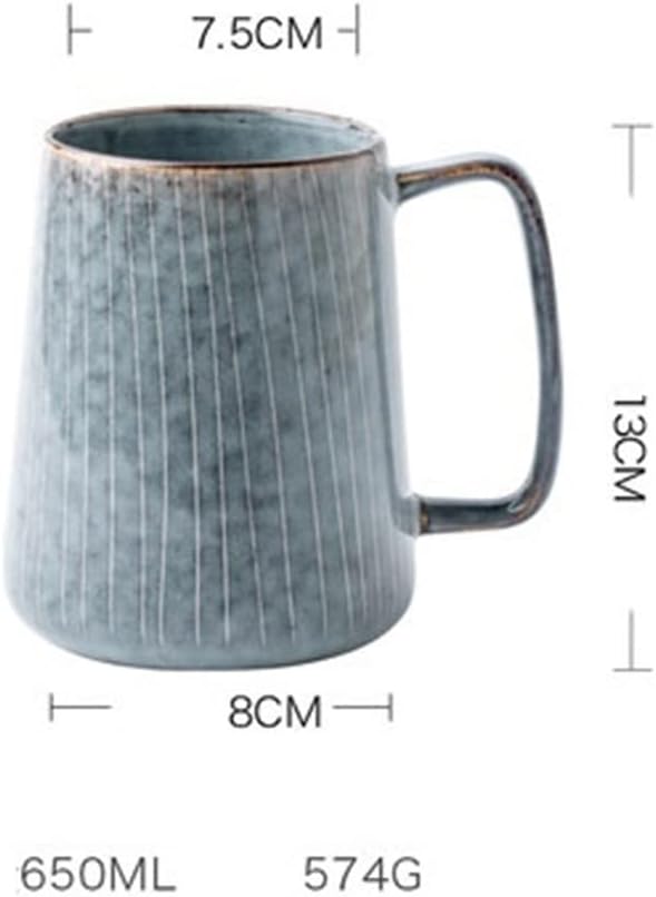 650ml Europe Retro Ceramic Mug With Spoon Coffee Office Tea Drink Drinkware Couples Gift(D)