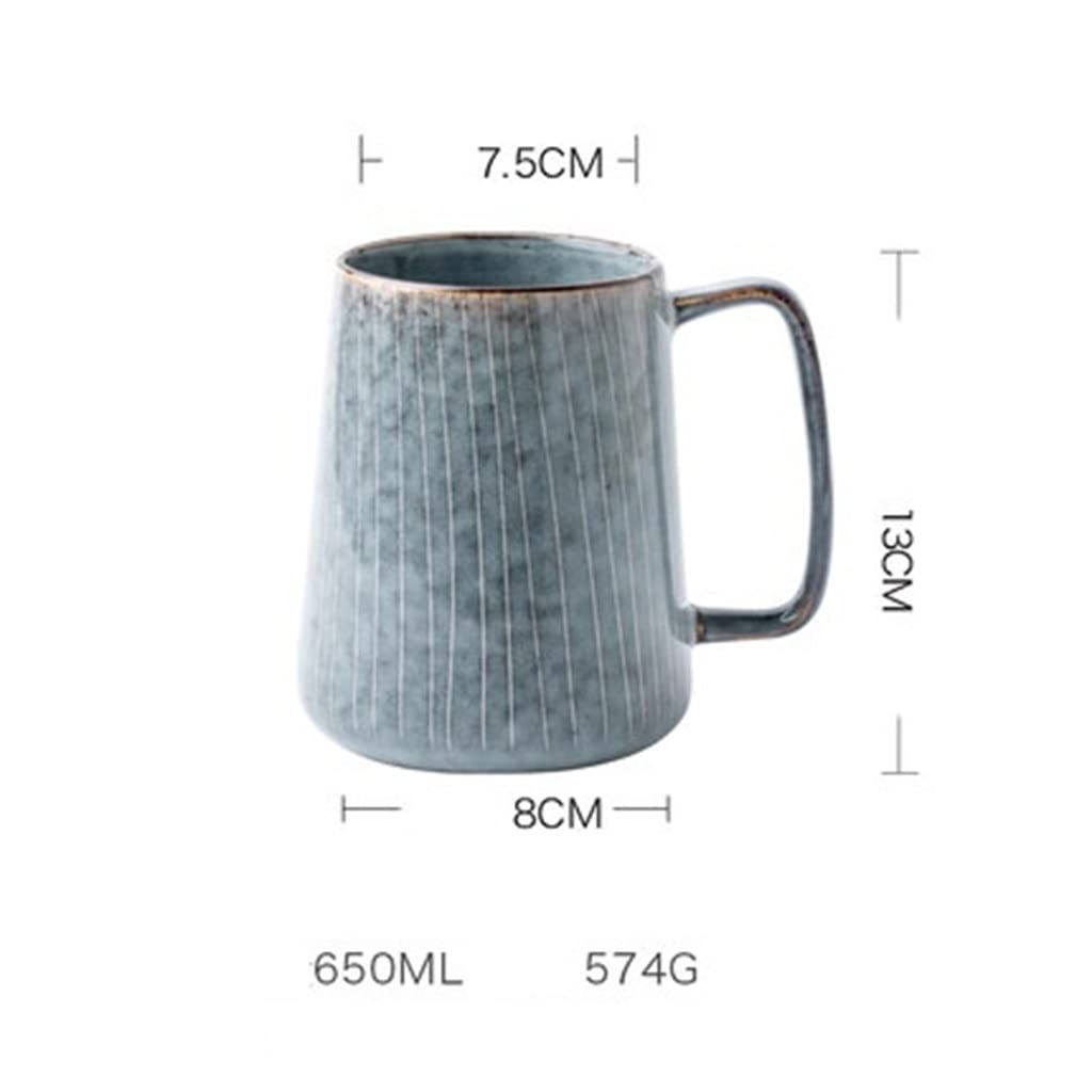 BBCBBZ 650 ml Europa Retro Kubek ceramiczny z łyżeczką Kawa Biuro Herbata Napój Drinkware Prezent dla par (D)