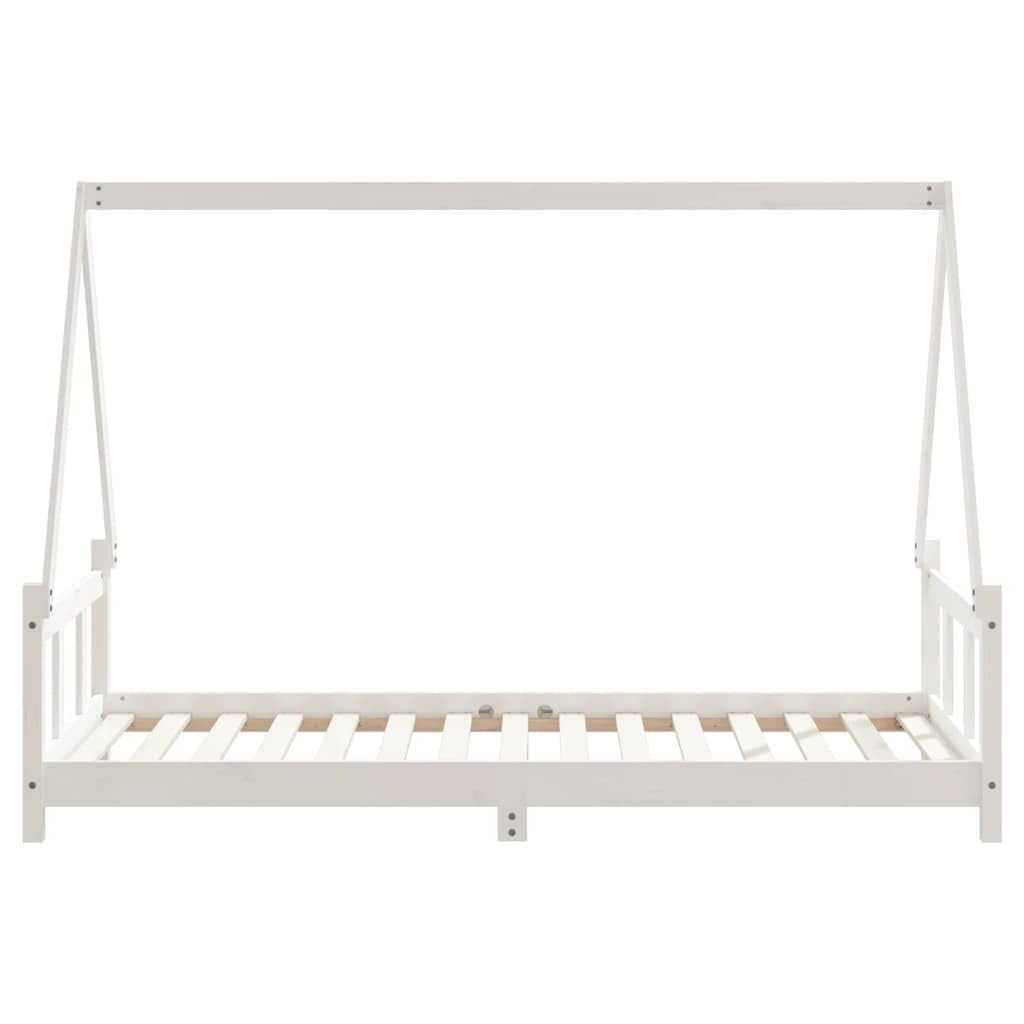 vidaXL Estructura de Cama para niños Madera de Pino Blanco 90x190 cm, Cama Infantil, Cama Individual para niños, Cama Forma de casa, Cama para niños