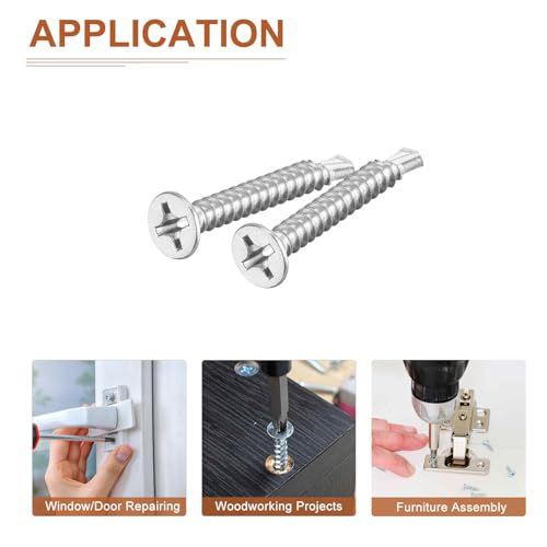 Vis auto-taraudeuses bois sur métal pour fixation de meubles argent