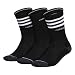 adidas Men's 3-Stripe Crew Socks (3-Pack), Black/White/Onix Marl, Size 6-12