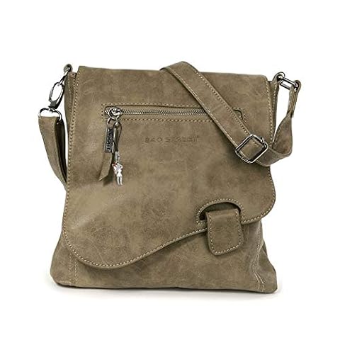 DrachenLeder Torba ze sztucznej skóry torebka damska torba na ramię 26x26x10 D3OTJ128X, brązowy, m