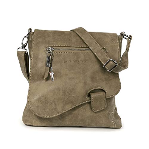 DrachenLeder Torba ze sztucznej skóry torebka damska torba na ramię 26x26x10 D3OTJ128X, brązowy, m