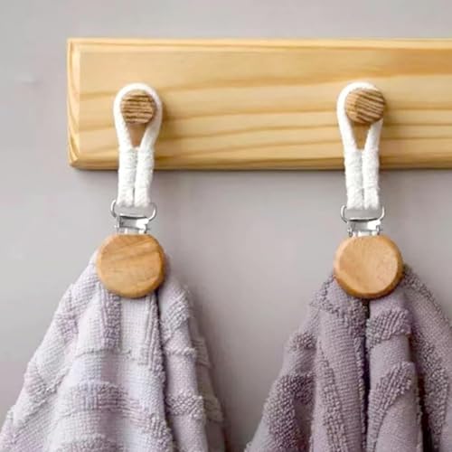 OliveBreeze 2er-Set Hänge-Clips für Handtücher,Handtuch Clips zum Aufhängen,Mit Haken & Schlaufe für Küche, Bad, Balkon und Schrank,Hanging Tea Towels Clip(Aprikosenfarben)