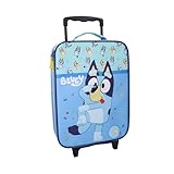 mybagstory Bluey - Maleta Trolley niño 42 cm - Equipaje cabina ligera con ruedas - Azul