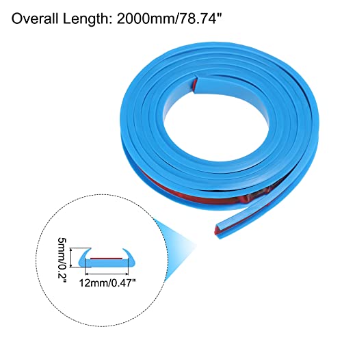 Image of uxcell U Shape Furniture Edge Banding, 2M Self Adhesive Flexible Edging Trim, 5x12mm TPE Edge Guards for Cabinets Furniture Repair Restoration, Blue