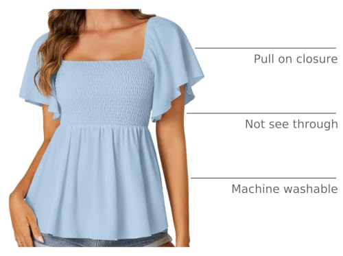 Image of LYANER Women's Square Neck Cute Peplum Top