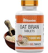 tnvitamins Oat Bran Tablets | 365 Tablets x 1,000 MG per Tablet | Oat Fiber Tablets | Soluble & D...