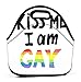 Produktbild Lunch Bag for Women,Water/Leakproof Insulated Lunch Box words kiss me i gay rainbow outlineprint pride parade concept love lgbt movement free Geometric