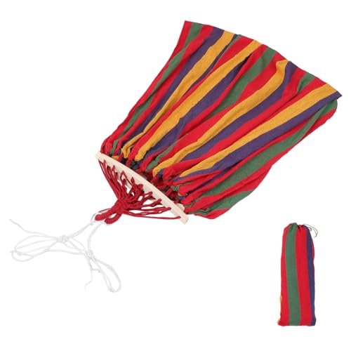Hamac de jardin double en toile rayée rouge DOITOOL