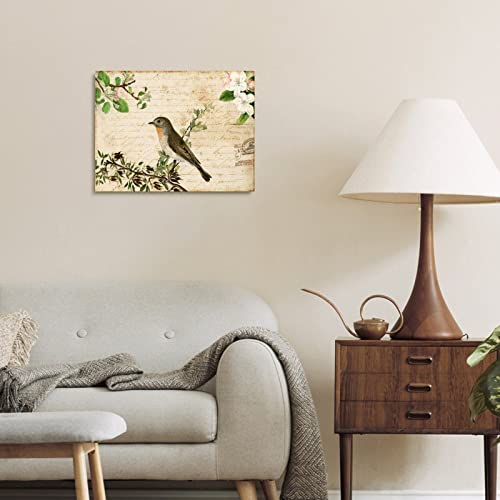 Impression sur toile encadrée oiseaux style rétro français - 6