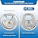 HOX Keyed Disc Padlock, Stainless Steel Keyed-Alike Padlocks, 4-Pack Heavy Duty Locks, Waterproof Outdoors Lock with 3/8 Inch Shackle, 2-3/4 Inch Wide Body, for Hasp Latch, Fences, Storage Locker