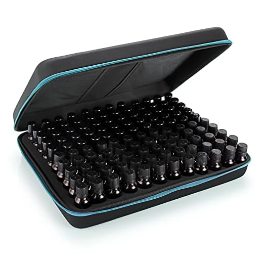 Hipiwe 120 Bottle EVA Essential Oil Storage Carrying Case Hard Shell Exterior Essential Oils Organizer Holder Traveling Bag with Foam Insert, Holds 5ml 10ml 15ml Essential Oils (X-Large, Black+Blue)