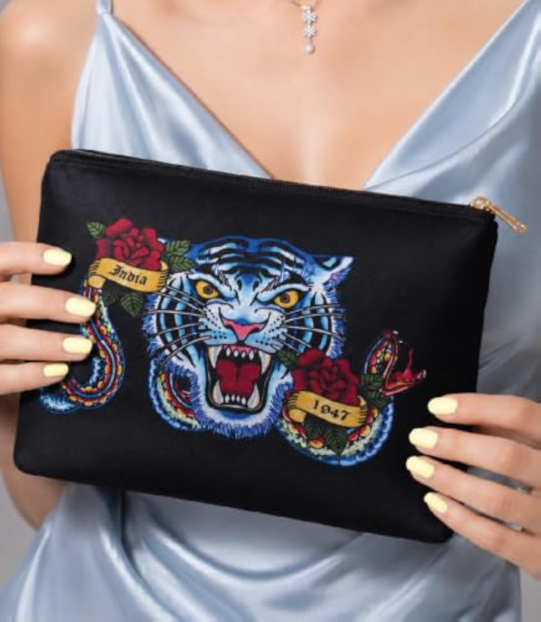 Blue Tiger Neoprene Utility Pouch, Medium Rectangular Organizer