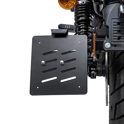 Soporte portamatrículas Lateral L Compatible para Harley Davidson Sportster 883 Custom 04-10 Negro