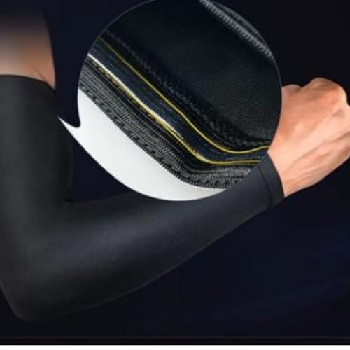 Manguito de Compressão UV, Proteção Solar e Resfriamento para Esportes, Branco (Preto)