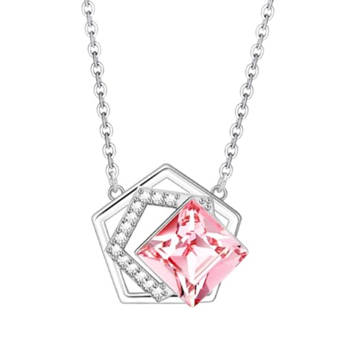 Collier argent sterling et pendentif carré diamant pour femme exigeante