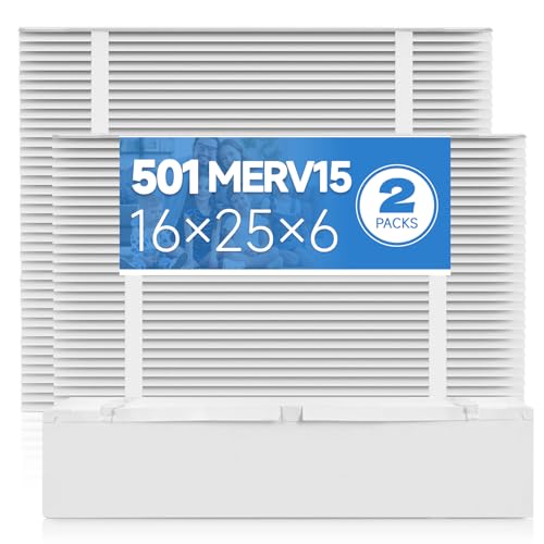 Crilokp 16x25x6 Air Filter 501 MERV 15 (2-Pack) Compatible with