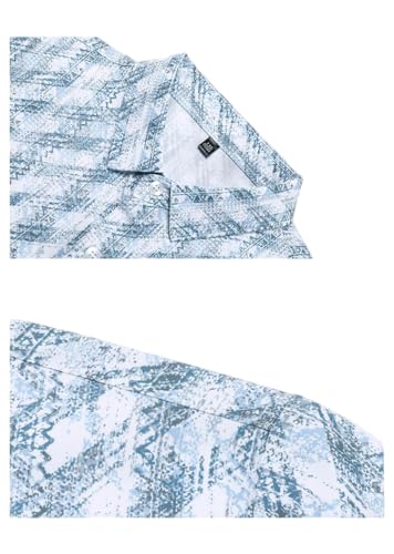 TIIADKK Men's Printed Short Sleeve Cardigan Polyester Korean Style Casual Breathable Shirt3