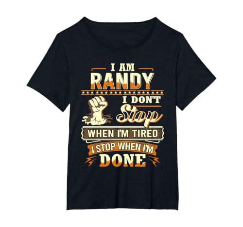I am Randy Shirt Personalized Randy First Name T-Shirt, Women's Plus, Black, 3X