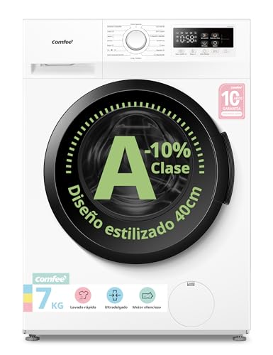 COMFEE' Lavadora 7kg Ultradelgado 40cm Clase A-10% 1200RPM CFP01EW70W