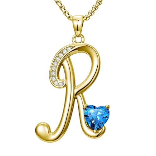 Zoeniya R Initial Necklace