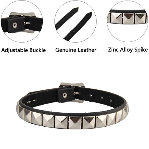 Gelconnie Leather Choker Necklace For Women Punk Rock Goth Choker Necklace Metal Spike Leather Collar Necklace Black Choker Halloween Womens Chocker Necklaces Jewelry #TOP3