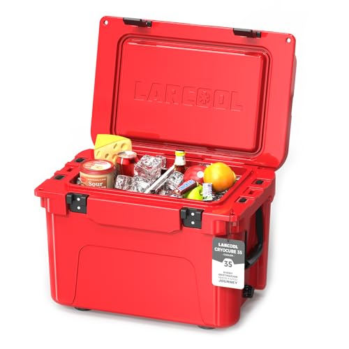 Image of Rotomolded Hard Cooler, Portable Small Ice Chest with 3-Inch Insulation, Heavy-Duty Beach Cooler for Camping, Fishing, Boating, Picnic, BBQ, Travel