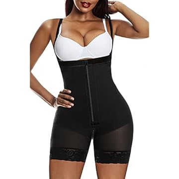 YIANNA Modelador De Corpo Feminino, Barriga, Bumbum, Levantador Coxas, Com Zíper, Virilha, Ya7257-Preto-M